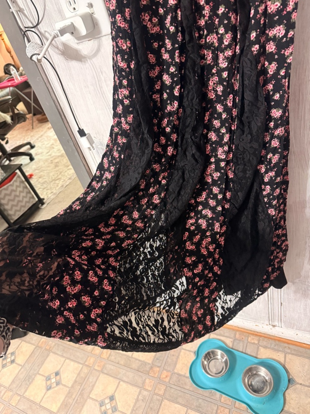 Floral Lace Panel Black Maxi Dress - Torrid - Picture 6 of 8